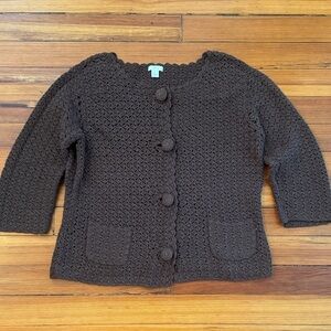 Apt. 9 Dark Brown Crochet Cardigan